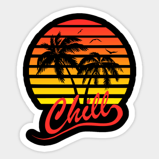 Chill Tropical Sunset Sticker